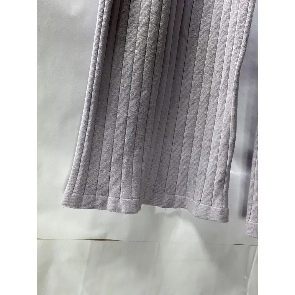 BCBGENERATION Women's Orchid Purple Rib Knit High-Rise Wide-Leg Casual Pant SZ S - Picture 6 of 9